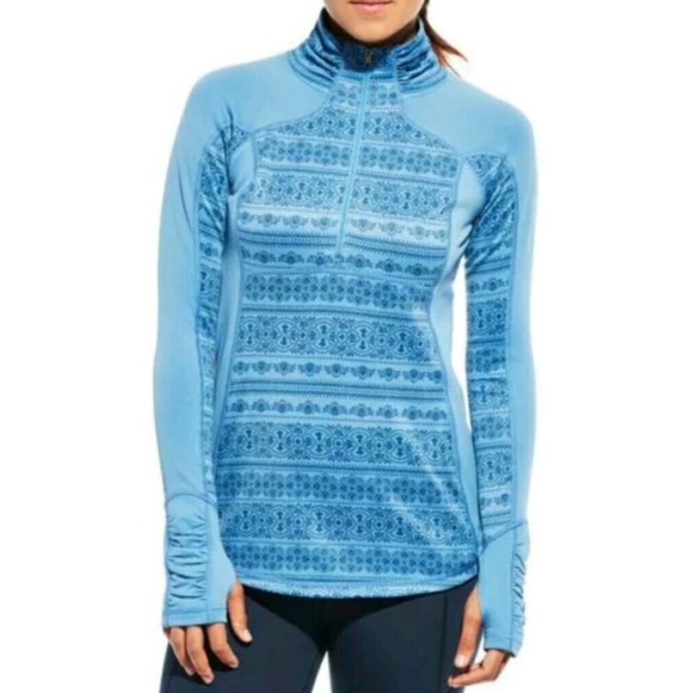 🎯Calia Blue Yonder Quarter Zip Top Shirt Size Small